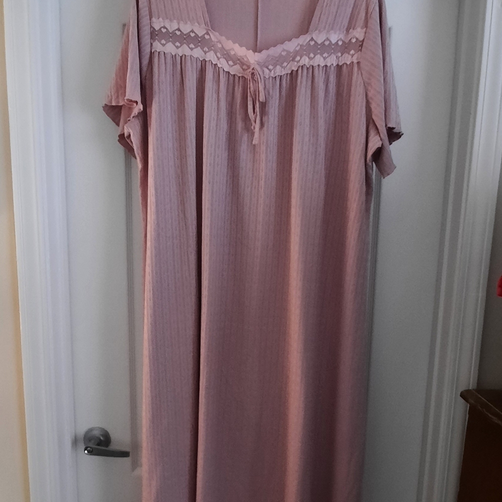 Maxi Pink Lace Trim Nightgown